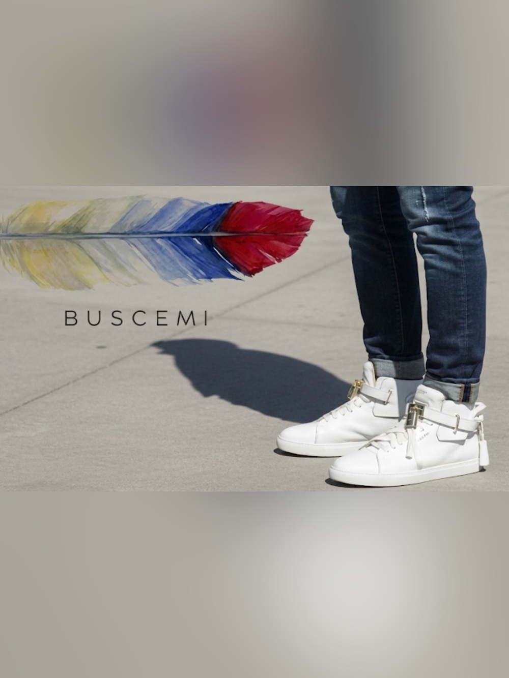 Authentic Buscemi men’s signature high top leather sneakers sz 12 Euro 45